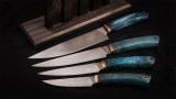 Авторский кухонный набор София (порошковая сталь М390, стабилизированная карельская береза.), фото 2