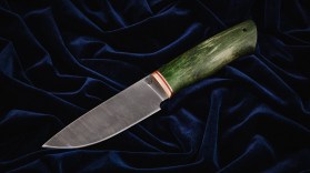 Нож Ирбис (дамаск, стабилизированная карельская береза)