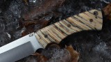 Нож Медведь фултанг (М390, стабилизированный зуб мамонта, формованные ножны), фото 3