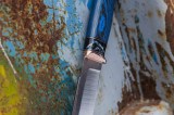 Нож Скорпион (S125V, макуме, стабилизированный зуб мамонта, синий карбон, формованные ножны), фото 24